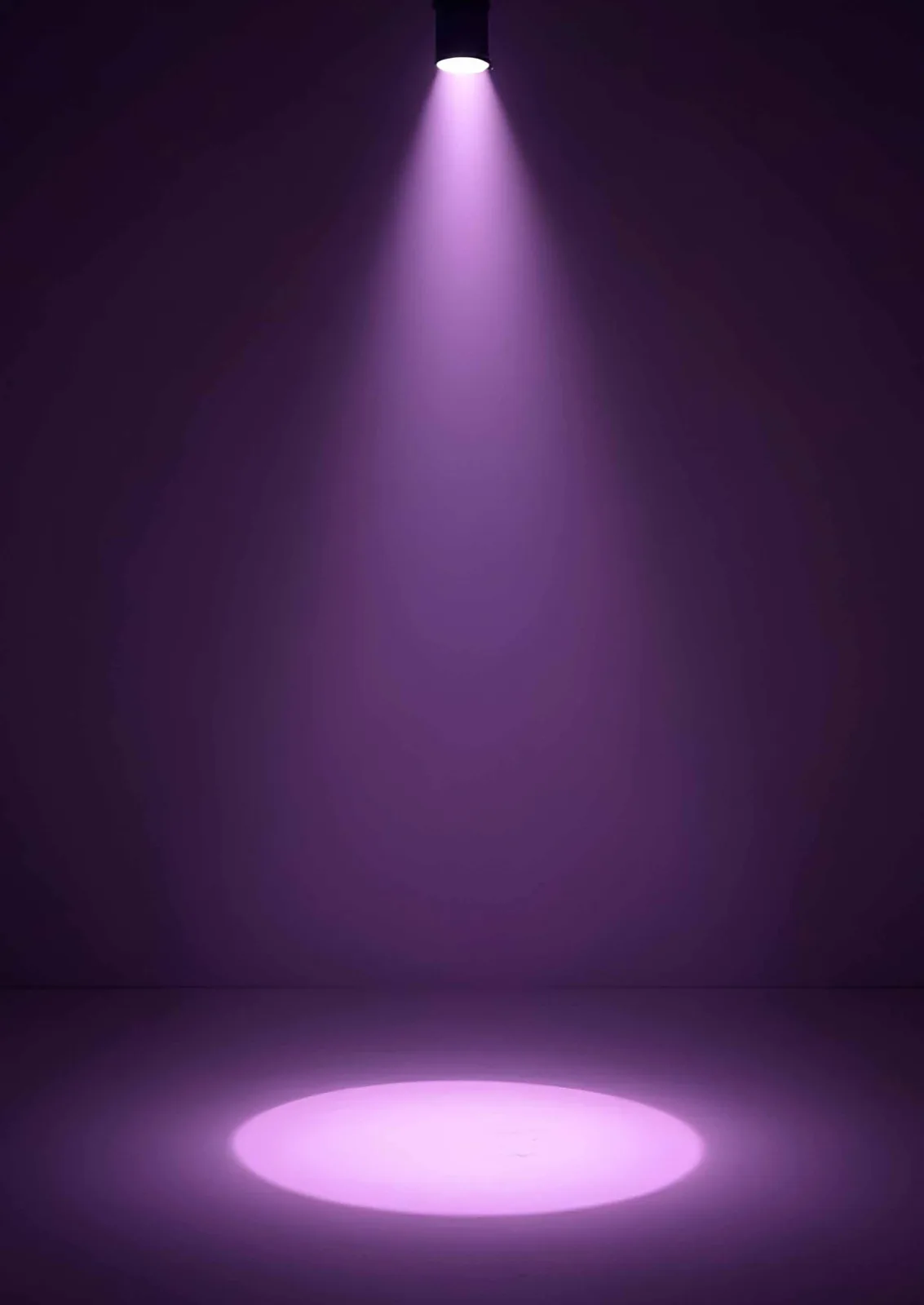 Violetter Lichtspot in dunklem Raum